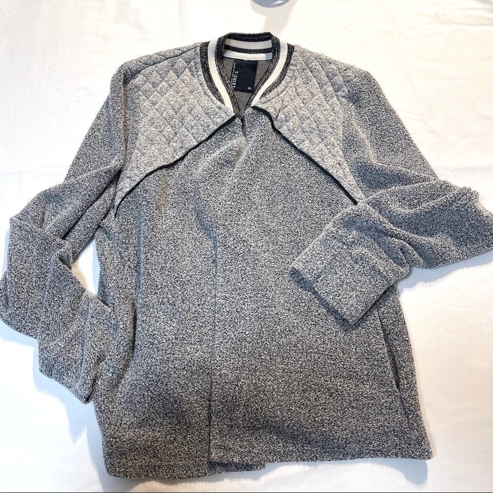 Dolan T - Shirt  tweed terry gray bomber jacket - Picture 4 of 10
